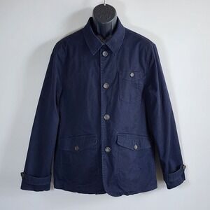 Ted Baker Chore Jacket Mens 5 XL Navy Blue Cotton Stretch Workwear Utility 44"